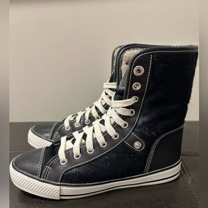 Tory Burch Benjamin Shearling Lined High-Tops Sneakers for Women Size 7